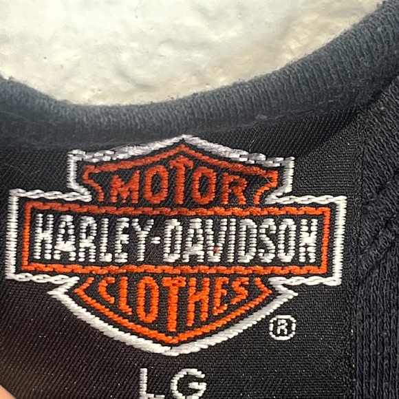 Vintage 1992 Harley Davidson Womens Tank Top Large Button Front Stratman Sturgis - Picture 5 of 13